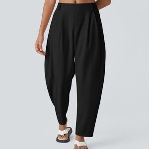 Halara Mid Rise Side Pocket Barrel Leg Work Pants